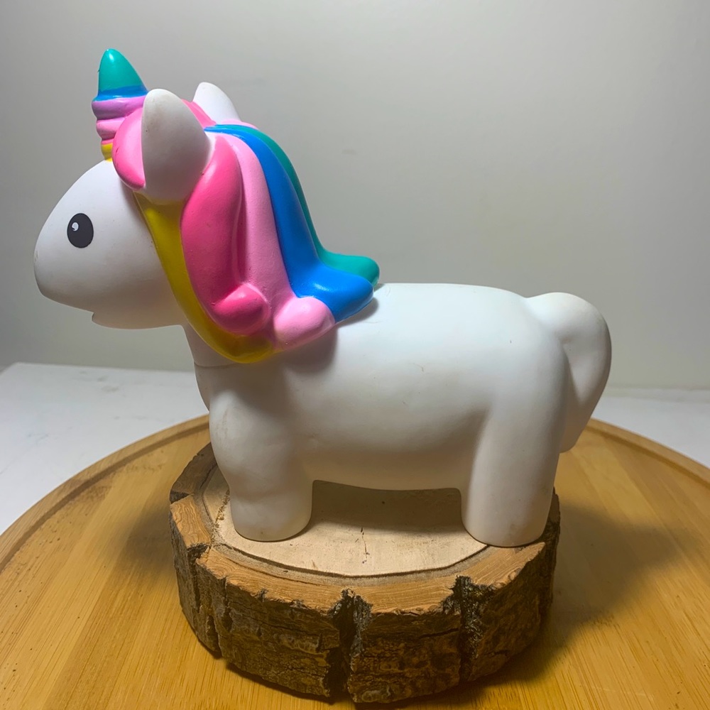 Rainbow Pink Unicorn Plastic Squeaking Toy 8” Animolds New Squeaks Squeaky Pet